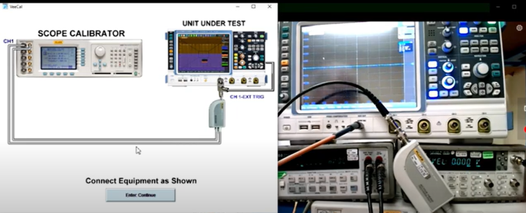 Compare the picture we have created on the left with the actual unit under test. You will see how easy it is to run VeeCal software